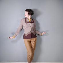 Load image into Gallery viewer, 50s LILLI ANN BROWN COLOURBLOCK FITTED JACKET - M-L