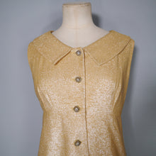 Load image into Gallery viewer, 60s GOLD GLITTERY LUREX 2 PIECE SET - TUNIC TOP AND TROUSERS - S