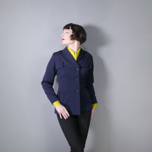 Load image into Gallery viewer, 40s NAVY BLUE GABARDINE JACKET WITH SLIT DETAILS - M