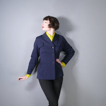 Load image into Gallery viewer, 40s NAVY BLUE GABARDINE JACKET WITH SLIT DETAILS - M