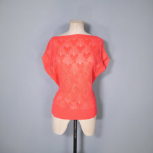 Load image into Gallery viewer, CORAL KNITTED HEART PATTERN LACE KNIT JUMPER TOP - M-L