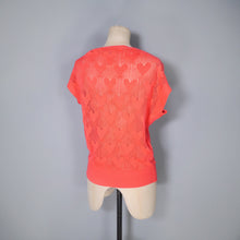 Load image into Gallery viewer, CORAL KNITTED HEART PATTERN LACE KNIT JUMPER TOP - M-L