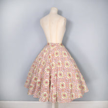 Load image into Gallery viewer, 50s YELLOW AND RED PAISLEY PRINT ST MICHAEL PAISLEY CIRCLE FULL SKIRT - 26-27&quot;