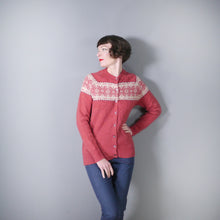 Load image into Gallery viewer, 80s DUSKY PINK PURE SCOTTISH WOOL CARDIGAN - M