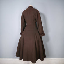 Load image into Gallery viewer, 80s DOES 50s &quot;MANSFIELD&quot; CHESTNUT BROWN PRINCESS WOOL COAT WITH VELVET COLLAR - M