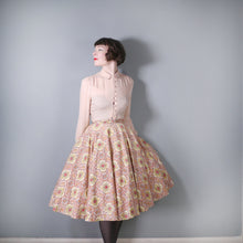 Load image into Gallery viewer, 50s YELLOW AND RED PAISLEY PRINT ST MICHAEL PAISLEY CIRCLE FULL SKIRT - 26-27&quot;