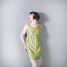 Load image into Gallery viewer, 60s PALE GREEN SHIMMERING LUREX EMPIRE MINI PARTY DRESS - M