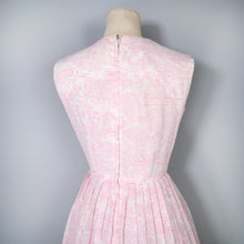 Load image into Gallery viewer, 60s PARIS NOVELTY PASTEL PINK AND CREAM PLEATED DRESS - XS