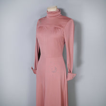Load image into Gallery viewer, 70s JEAN VARON DUSKY PINK MOON AND STAR STUDDED MAXI DRESS - XS
