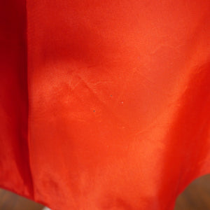 50s SPECTACULAR RED NET AND VELVET PETAL PEPLUM FULL SKIRT PARTY DRESS - XS