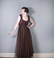 Load image into Gallery viewer, JEAN VARON BROWN CHIFFON MAXI DRESS WITH SCOOP NECK AND BACKLESS DESIGN - XS-S