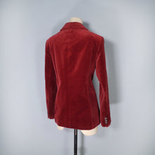 Load image into Gallery viewer, St MICHAEL 70s RUST RED VELVET FITTED BLAZER JACKET - M-L