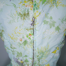 Load image into Gallery viewer, 50s 60s LIGHT BLUE GREEN FLORAL PRINT NYLON CIRCLE DRESS - S