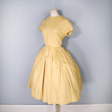 Load image into Gallery viewer, 60s ST MICHAEL YELLOW COTTON FULL SKIRTED DAY DRESS - S