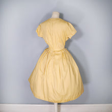 Load image into Gallery viewer, 60s ST MICHAEL YELLOW COTTON FULL SKIRTED DAY DRESS - S