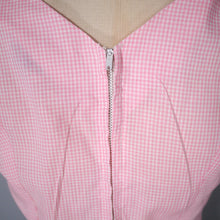 Load image into Gallery viewer, 50s PINK GINGHAM FULL SKIRTED COTTON DRESS WITH RICRAC TIERS - XS