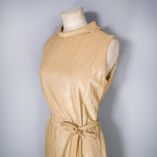 Load image into Gallery viewer, ZENITH 60s GOLD METALLIC LUREX DRESS WITH SCALLOPED COLLAR - M