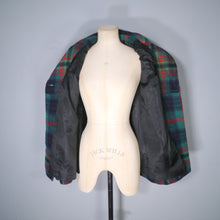 Load image into Gallery viewer, 60s GREEN AND RED PLAID CHECK JACKET / MINI PEA COAT - M