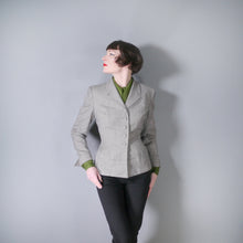 Load image into Gallery viewer, SLEEK TAILORED GREY 40s JACKET WITH DECORATIVE HIP APPLIQUE - L