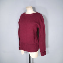 Load image into Gallery viewer, 40s MANOR SPORTSWEAR BURGUNDY RIB COLLEGE / RUGBY JUMPER - M