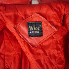 Load image into Gallery viewer, 80s 90s &quot;NICE&quot; BRIGHT RED REAL LEATHER BIKER JACKET WITH SELF BELT - L-XL