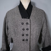 Load image into Gallery viewer, 70s does 40s / 50s GREY WOOL FIT AND FLARE NEW LOOK STYLE DRESS - XS