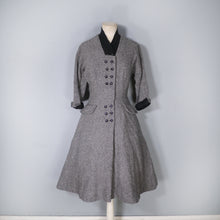 Load image into Gallery viewer, 70s does 40s / 50s GREY WOOL FIT AND FLARE NEW LOOK STYLE DRESS - XS