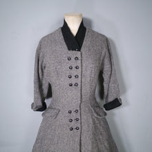 Load image into Gallery viewer, 70s does 40s / 50s GREY WOOL FIT AND FLARE NEW LOOK STYLE DRESS - XS