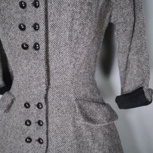 Load image into Gallery viewer, 70s does 40s / 50s GREY WOOL FIT AND FLARE NEW LOOK STYLE DRESS - XS