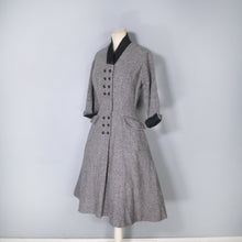 Load image into Gallery viewer, 70s does 40s / 50s GREY WOOL FIT AND FLARE NEW LOOK STYLE DRESS - XS