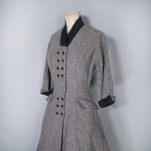 Load image into Gallery viewer, 70s does 40s / 50s GREY WOOL FIT AND FLARE NEW LOOK STYLE DRESS - XS