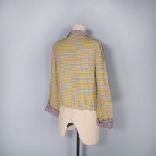 Load image into Gallery viewer, 40s YELLOW AND GREY &quot;SEA ISLE&quot; PATTERNED SHIRT JACKET - XS