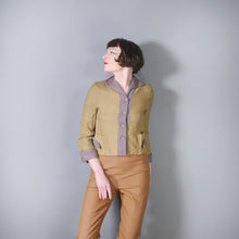 Load image into Gallery viewer, 40s YELLOW AND GREY &quot;SEA ISLE&quot; PATTERNED SHIRT JACKET - XS