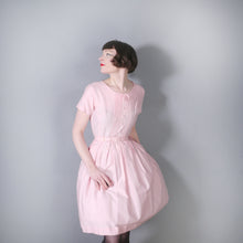 Load image into Gallery viewer, 60s ST MICHAEL PASTEL PINK FULL SKIRTED DRESS WITH BELT AND BOW - S