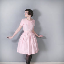 Load image into Gallery viewer, 60s ST MICHAEL PASTEL PINK FULL SKIRTED DRESS WITH BELT AND BOW - S