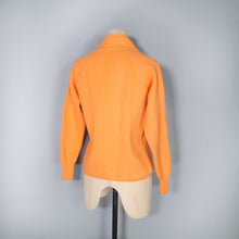 Load image into Gallery viewer, 60s LIGHT ORANGE RIB KNIT V-NECK COLLEGE CARDIGAN - S