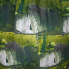 Load image into Gallery viewer, 60s GREEN PAINTERLY PRINT FULL SKIRTED COTTON SHIRTWAIST DRESS - S