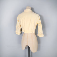 Load image into Gallery viewer, 50s CROPPED PALE YELLOW CORDUROY BOLERO DRESS JACKET - XS-S