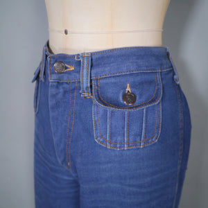 70s "SPICE" WIDE LEG HIGH WAST JEANS WITH PATCH POCKETS - XS