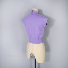 Load image into Gallery viewer, 50s CROPPED LAVENDER PURE WOOL STRATHKNIT SLEEVELESS JUMPER - XS-S