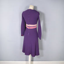 Load image into Gallery viewer, 60s PURPLE COLOURBLOCK STIRLING COOPER DECO DRESS - XS