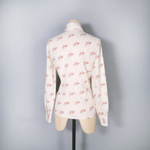 Load image into Gallery viewer, 70s BRUTUS DOG AND HORN PRINT DAGGER COLLAR SHIRT - XS-S