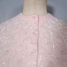 Load image into Gallery viewer, SOFTEST BALLET PINK 50s 60s BEADED WOOL CARDIGAN - M