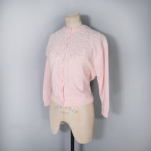 Load image into Gallery viewer, SOFTEST BALLET PINK 50s 60s BEADED WOOL CARDIGAN - M