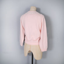 Load image into Gallery viewer, SOFTEST BALLET PINK 50s 60s BEADED WOOL CARDIGAN - M