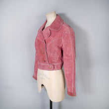 Load image into Gallery viewer, 60s DUSKY PINK CROPPED SUEDE LEATHER JACKET - S
