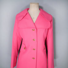 Load image into Gallery viewer, 60s BARBIE PINK MINI TRENCH / MAC COAT WITH GOLD BUTTONS - S-M