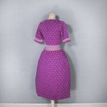 Load image into Gallery viewer, HANDKNITTED PURPLE DRESS WITH FULL SKIRT AND PUFF SLEEVE - S