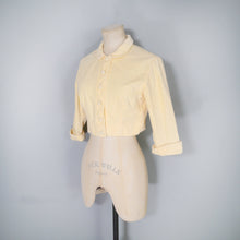 Load image into Gallery viewer, 50s CROPPED PALE YELLOW CORDUROY BOLERO DRESS JACKET - XS-S