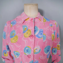 Load image into Gallery viewer, 40s PINK CREPE BUTTON THROUGH MAXI HOUSE DRESS - XS